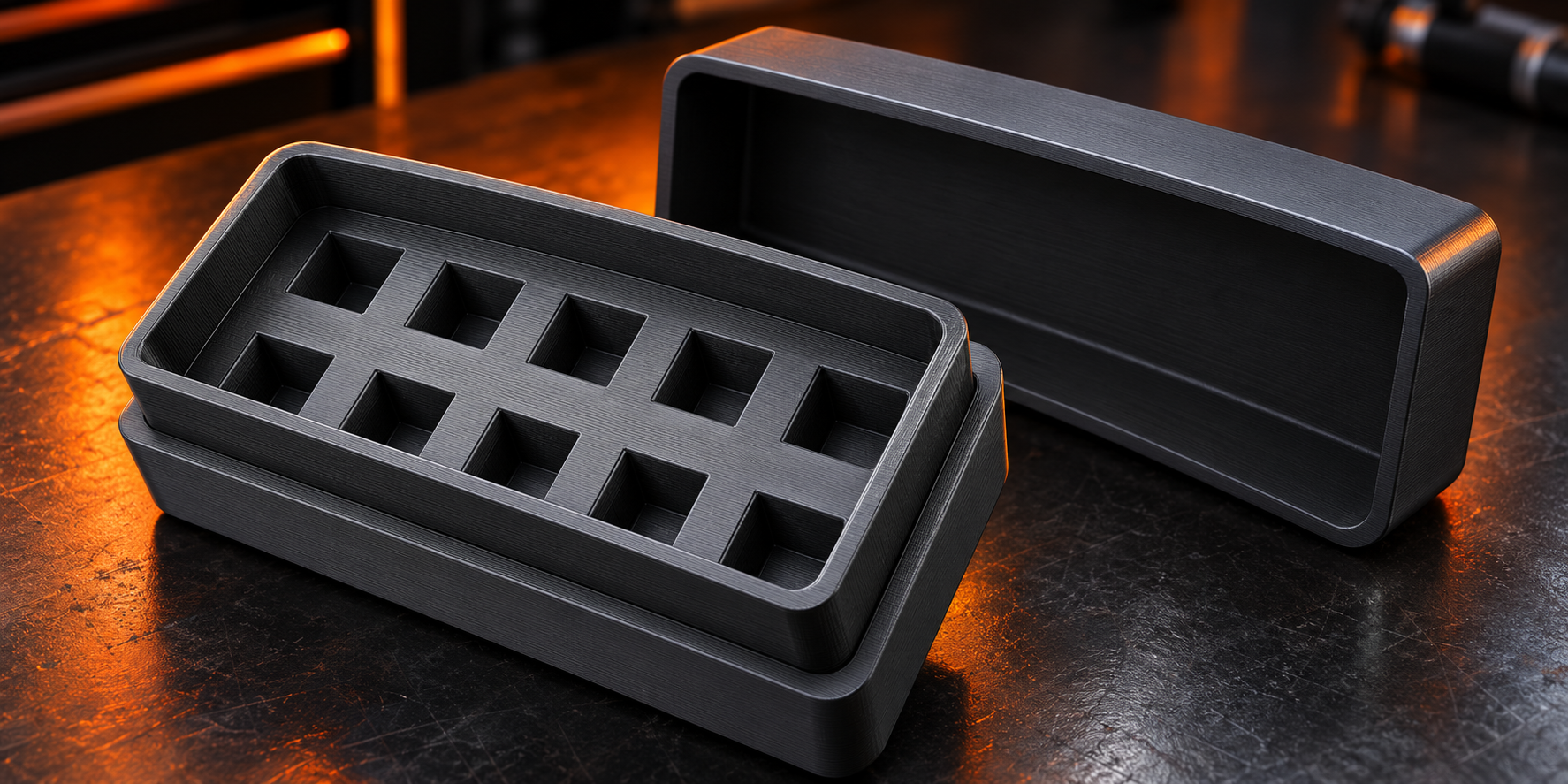 Custom 3D printed steel stamp holder designed by LettWorks 3D